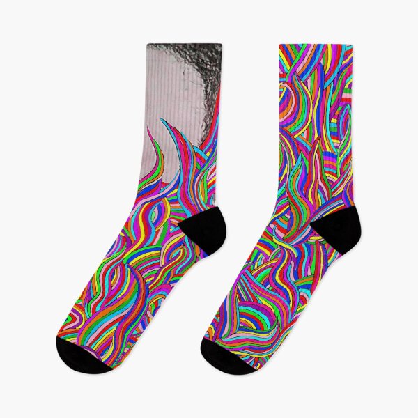 Item preview, Psychedelic Portrait and Flowing Rainbow Color, Large Repeating Pattern designed and sold by Nicolette Olivier.