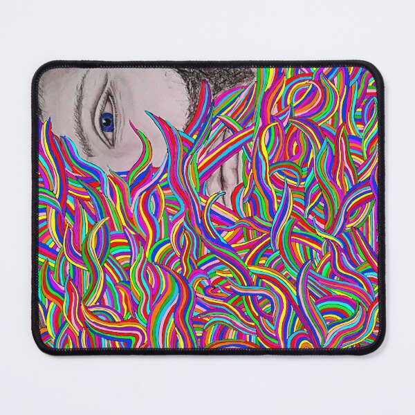 Item preview, Psychedelic Portrait and Flowing Rainbow Color, Non-Repeating designed and sold by Nicolette Olivier.