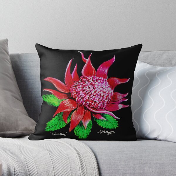 Waratah Throw Pillow