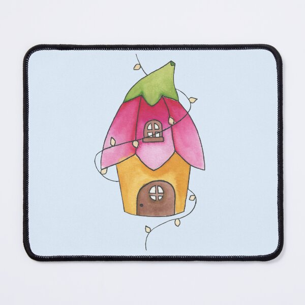 Item preview, yellow watercolor fairy house designed and sold by star-berry.