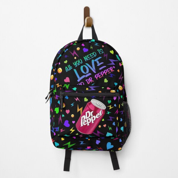 Item preview, All You Need is Love and Dr. Pepper!  Retro 80s inspired design with hand drawn soda can emojis & hearts designed and sold by MunsyArt.