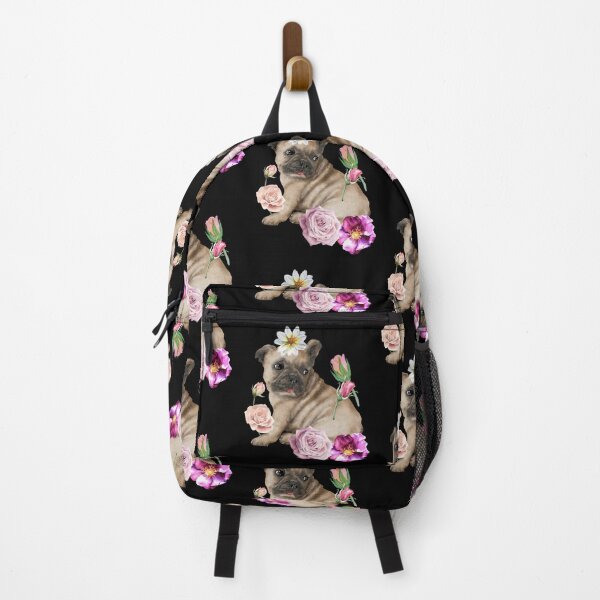 Item preview, Adorable Frenchie Puppy With Pretty Roses Design designed and sold by EarthArtDesigns.