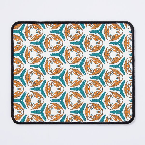 Item preview, Orange and Aqua Jewel-tone Swan Trio Pattern designed and sold by Candice Davis.