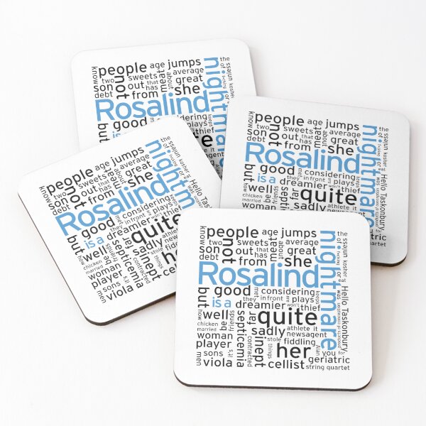 Aperçu de l'œuvre Rosalind est un cauchemar Taskmaster blanc et bleu classique créée et vendue par markeytaggw.