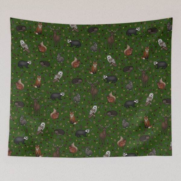 Item preview, British Woodland Animals, Forest Green  designed and sold by auristela.