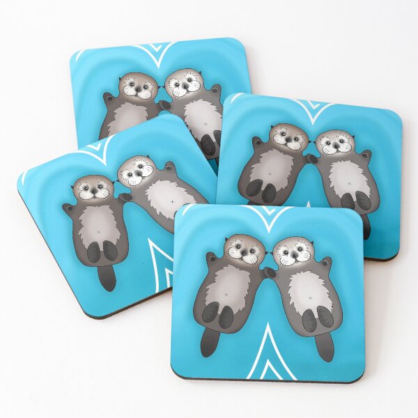 Item preview, Otters Holding Hands - Sea Otter Couple designed and sold by Pretty In Ink.