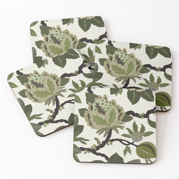 Item preview, Green Jacobean Floral designed and sold by Sarah Thorpe Designs .