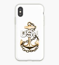 Chief Petty Officer's Gold Fouled Anchor iPhone Case