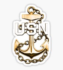 Chief Petty Officer's Gold Fouled Anchor Sticker