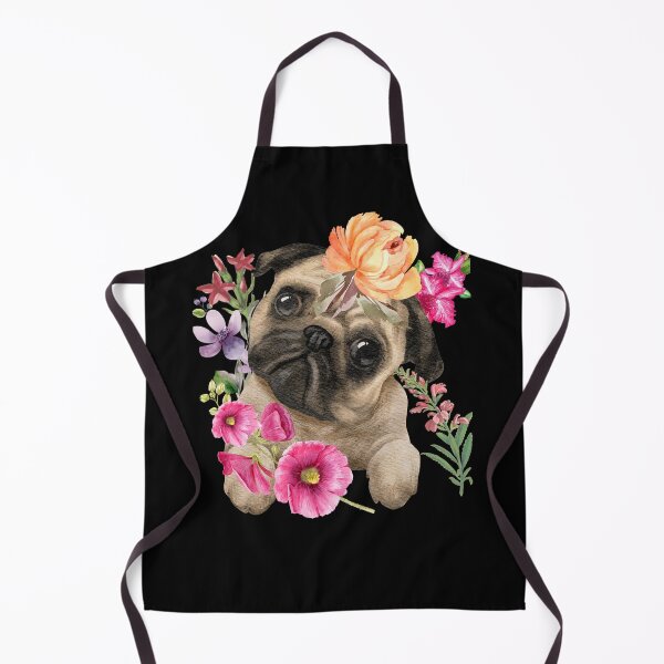 Item preview, Sweet Pug Puppy With Lovely Flowers Design designed and sold by EarthArtDesigns.
