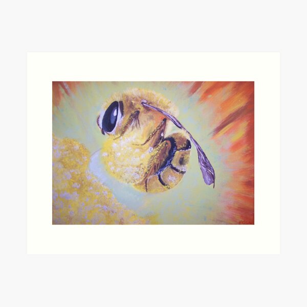 Bee with Pollen - prints and cards and stuff Art Print
