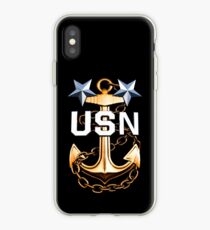 A Master Chief Petty Officer's Gold Fouled Anchor iPhone Case
