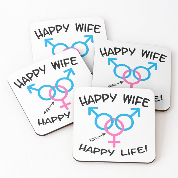 Item preview, Happy Wife Happy Life Swinger MFM Threesome Swinger Lifestyle Design designed and sold by swingersshop.