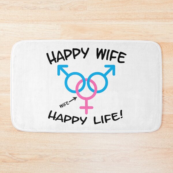 Item preview, Happy Wife Happy Life Swinger MFM Threesome Swinger Lifestyle Design designed and sold by swingersshop.