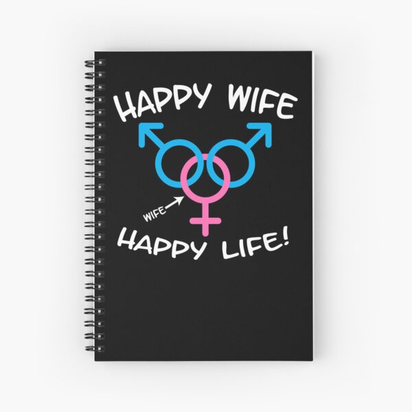 Item preview, Happy Wife Happy Life Swinger MFM Threesome Swinger Lifestyle Design For dark colors designed and sold by swingersshop.