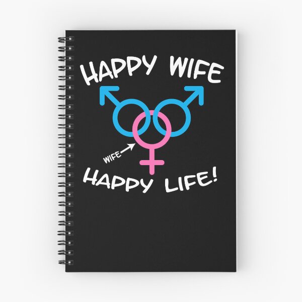 Artikelvorschau, Happy Wife Happy Life Swinger MFM Threesome Swinger Lifestyle Design Für dunkle Farben entworfen und verkauft von swingersshop.