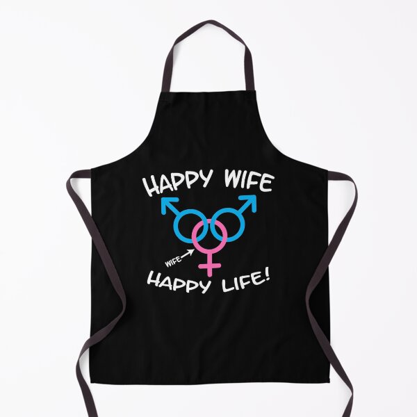 Item preview, Happy Wife Happy Life Swinger MFM Threesome Swinger Lifestyle Design For dark colors designed and sold by swingersshop.