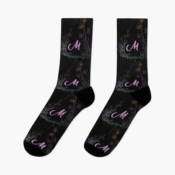 Item preview,  Glitter Floral Monogram M designed and sold by ModernStyleBoho.