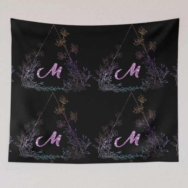 Item preview,  Glitter Floral Monogram M designed and sold by ModernStyleBoho.
