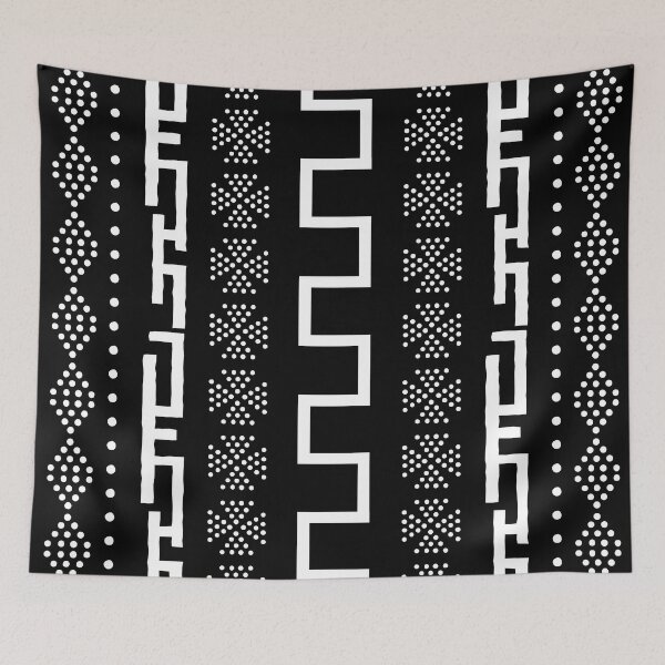 Item preview, Black and White Bogolan Mud Cloth African Design designed and sold by funkyvibes.