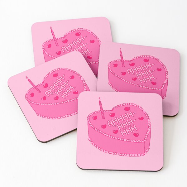 Item preview, Screaming heart-shaped pink birthday cake designed and sold by KaylieHArt.