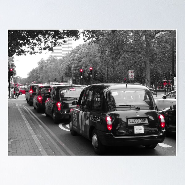 London taxis black mini taxi cab Poster