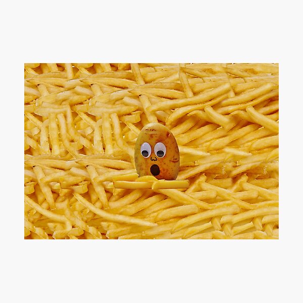 Mourning the French Fries, Funny, Joke, Potato, Potatoes, Fries Photographic Print