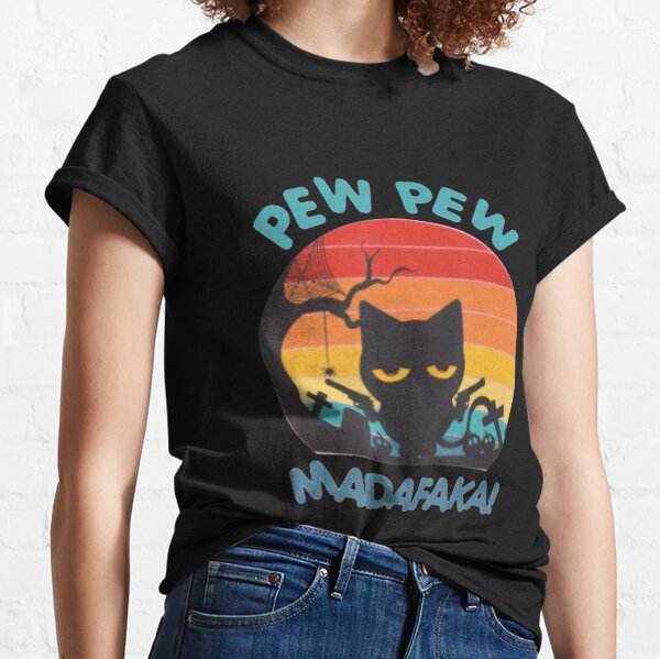 Mother of Bengals Pew Pew Kitty T-Shirt S