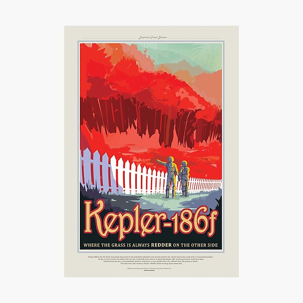 NASA JPL Exoplanet Travel Bureau: Kepler-186f (8K resolution) Photographic Print