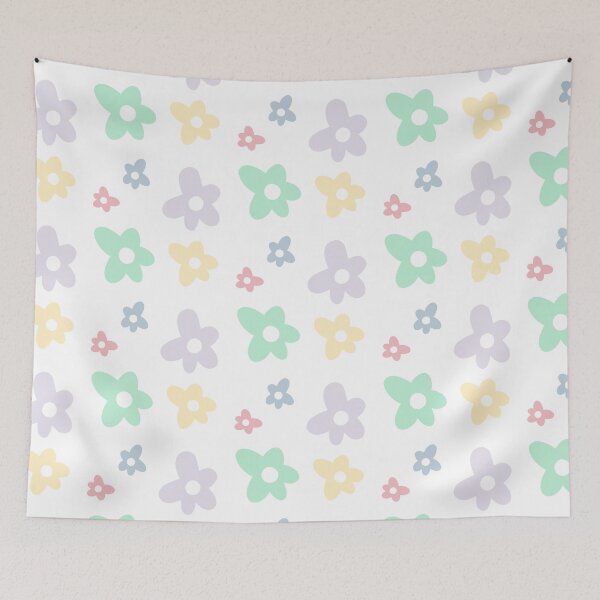 Item preview, puffy flowers - pastel colorway designed and sold by whitneyconner.