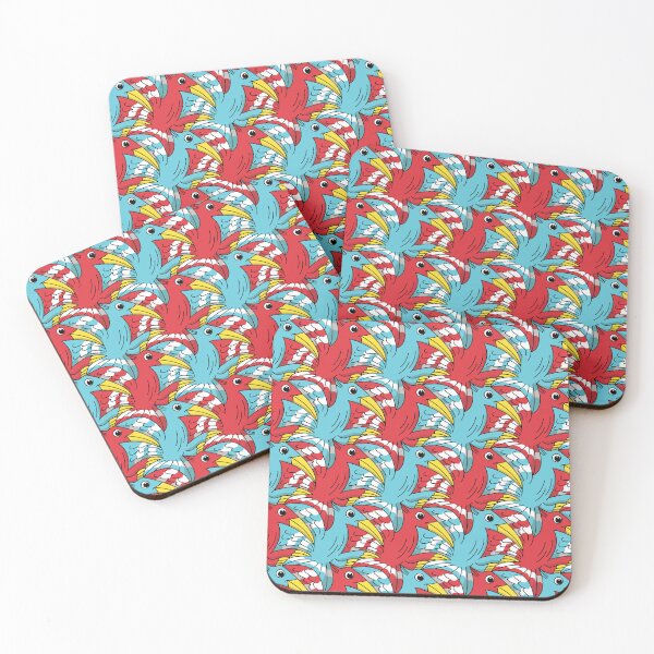 Artikelvorschau, Rotes und blaues Vogel-Tessellationsmuster entworfen und verkauft von mrhighsky.