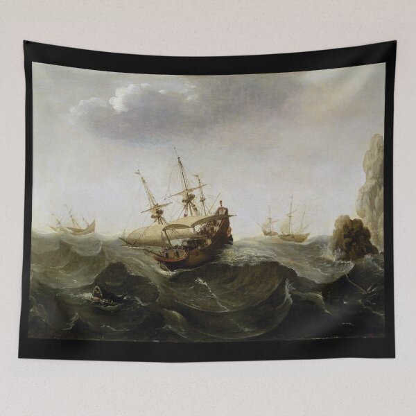 Item preview, A Ship in a Rough Sea By Cornelisz Verbeecq designed and sold by Amanda1775.