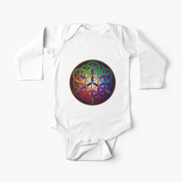 flower of life (spectral) Long Sleeve Baby One-Piece