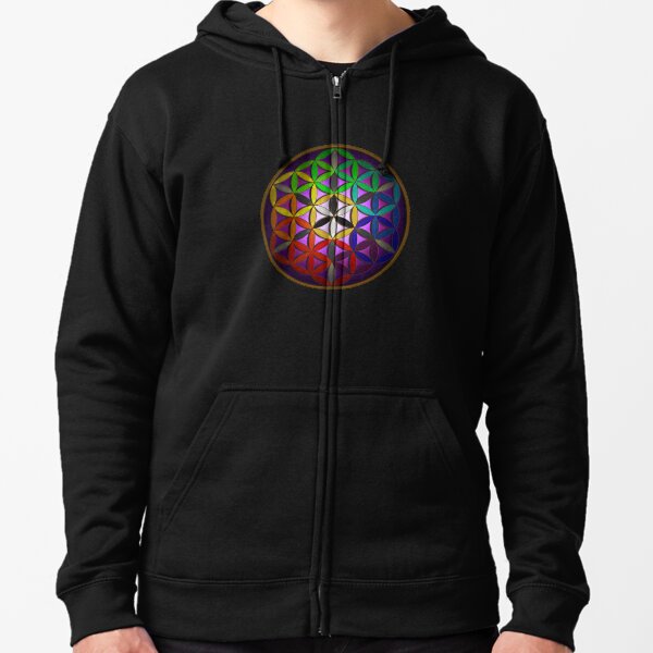 flower of life (spectral) Zipped Hoodie