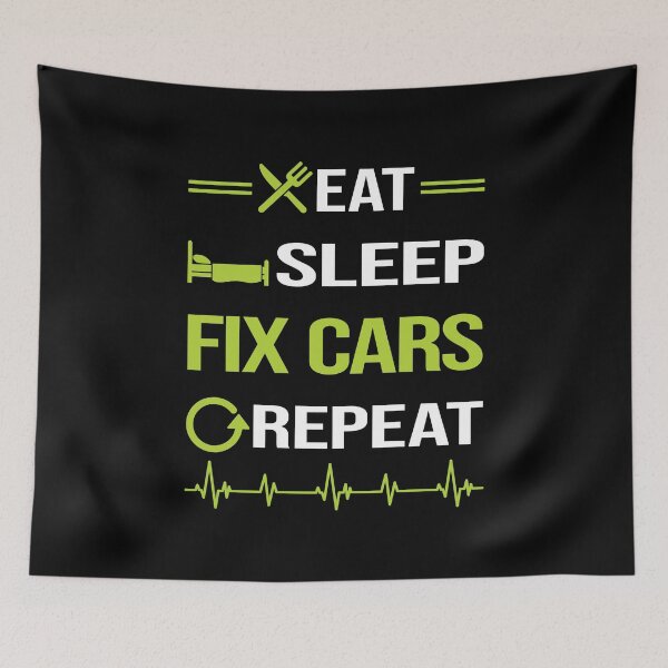 Item preview, Funny Eat Sleep Repeat Car Fixing designed and sold by HappyTshirt1239.