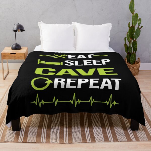 Item preview, Funny Eat Sleep Repeat Caving Caver Spelunking Spelunker Speleology designed and sold by HappyTshirt1239.