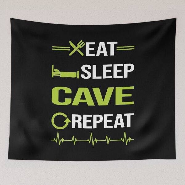 Item preview, Funny Eat Sleep Repeat Caving Caver Spelunking Spelunker Speleology designed and sold by HappyTshirt1239.
