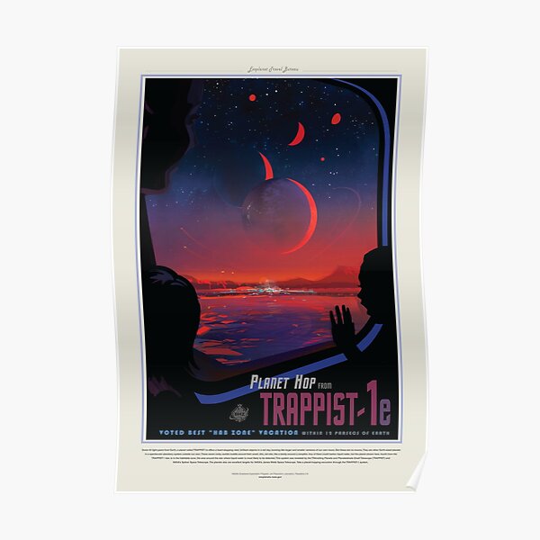 NASA JPL Exoplanet Travel Bureau: TRAPPIST-1e (8K resolution) Poster