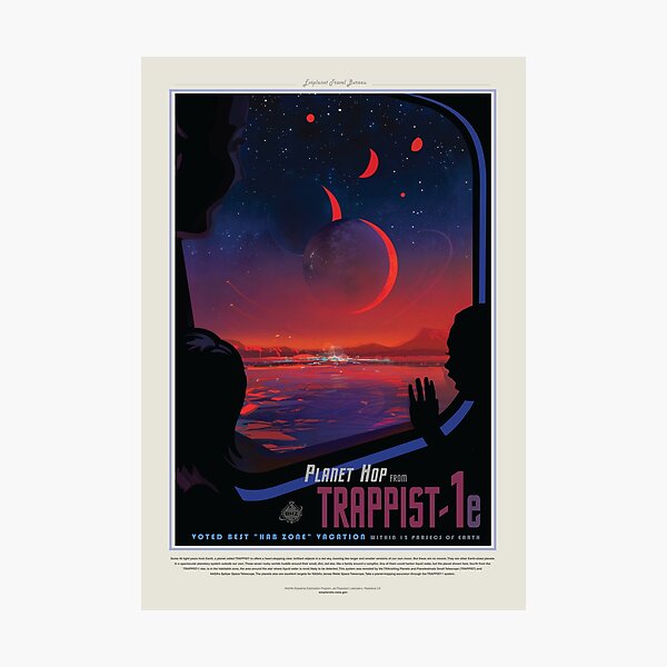 NASA JPL Exoplanet Travel Bureau: TRAPPIST-1e (8K resolution) Photographic Print