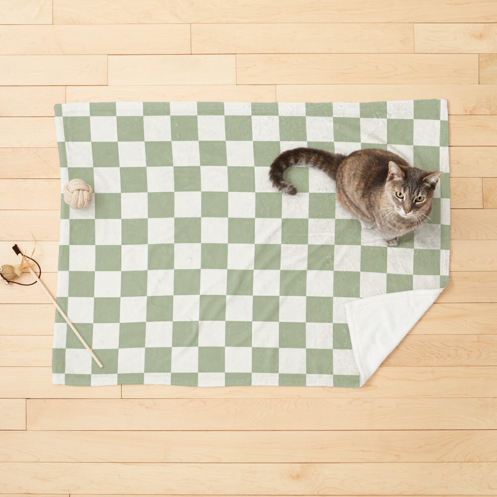 Checkerboard Check Checkered Pattern in Sage Olive Green and Beige