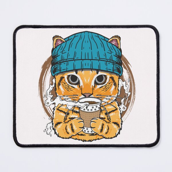Item preview, Cool Mr. Fluffy with coffee cup designed and sold by VerboShop.