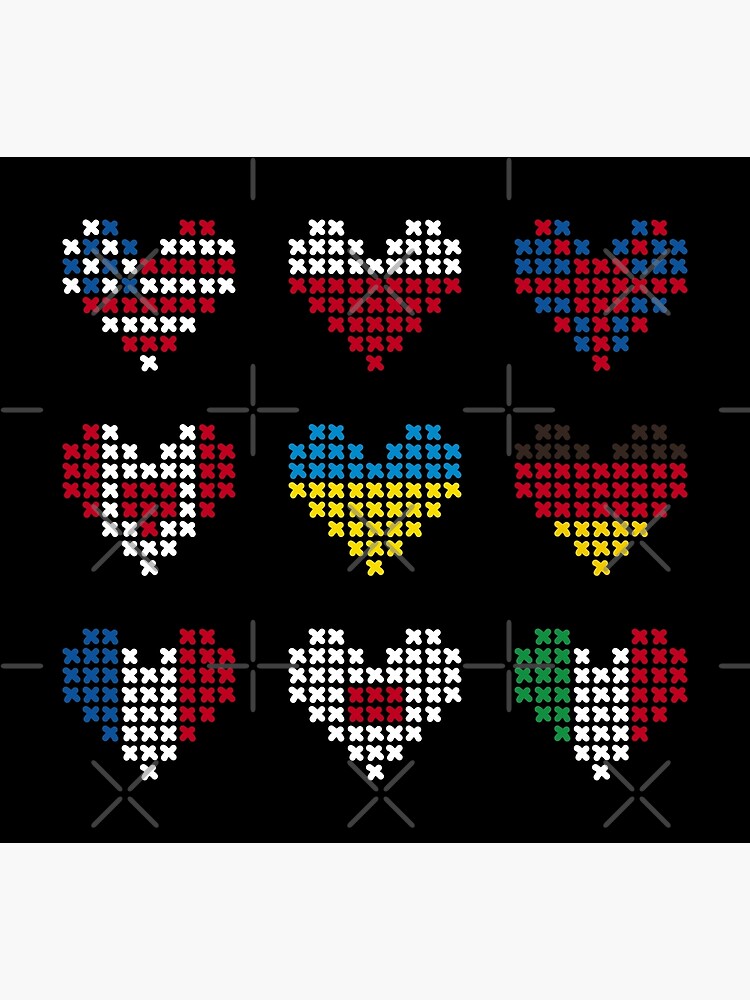 "Flags of the world cross stitch" Poster by UkrainianFox Redbubble