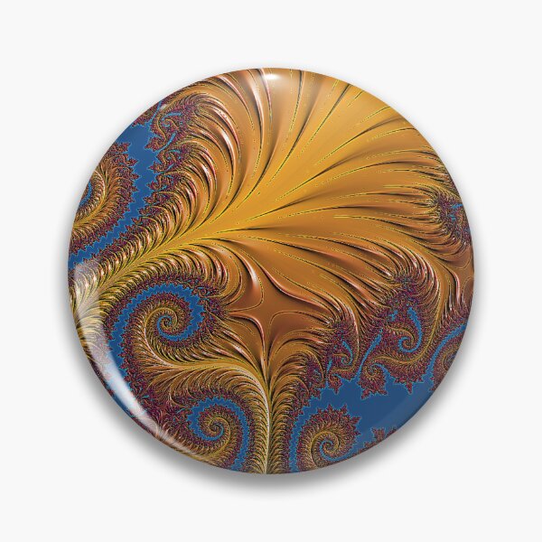 Item preview, Stylish Feather Fractals | Amber and Blue Pattern | High Vibrational | Fractal Art designed and sold by JillyJ05.