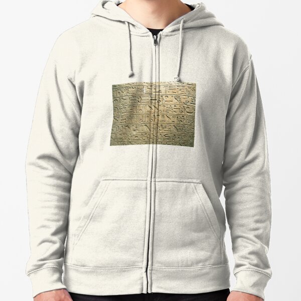Ancient Egyptian Art: Hieroglyphs on the Stele Minnakht from c. 1321 BC Zipped Hoodie