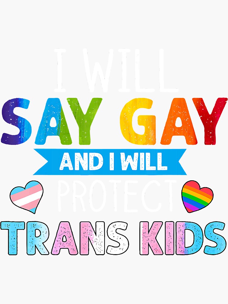 Pegatina Orgullo Lgbtq Diré Gay Y Protegeré A Los Niños Trans De Maynjxgcha Redbubble