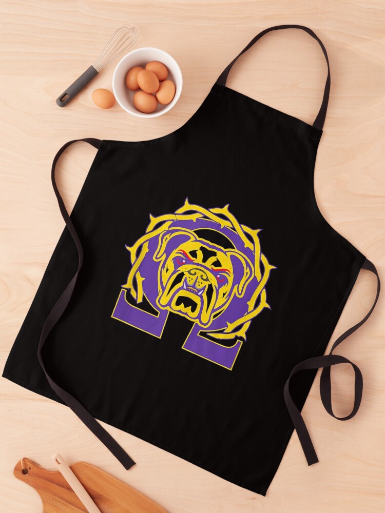 Men s Omega Que Dawg Psi Phi Purple Gold Tee Shirt Apron