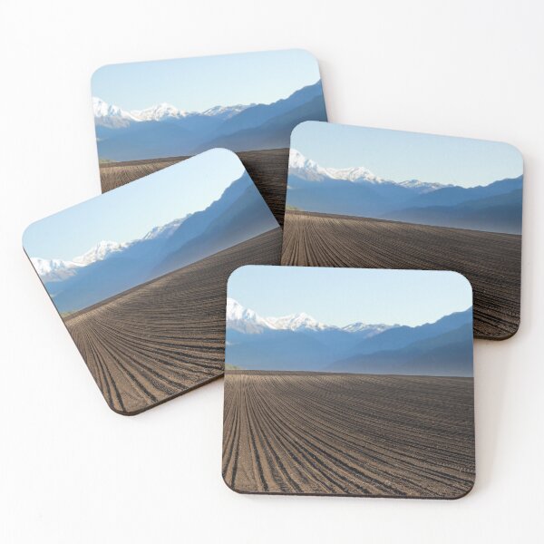 Item preview, plowed field and mountains in distance landscape designed and sold by goceris.