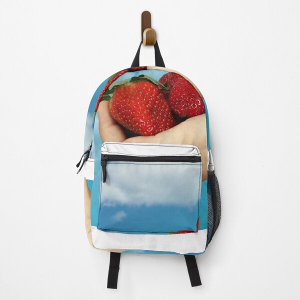 Item preview, fresh red strawberries in children's hands designed and sold by goceris.
