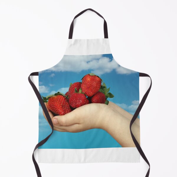 Item preview, fresh red strawberries in children's hands designed and sold by goceris.