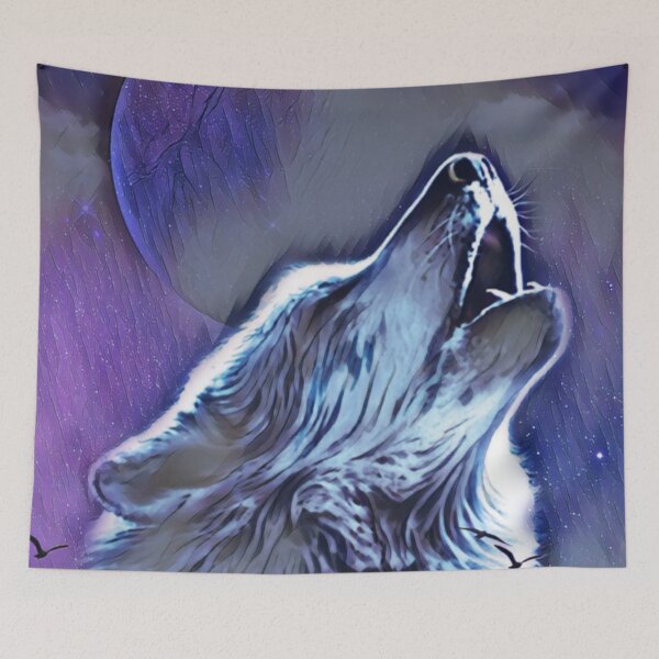 Item preview, Wolf howling at the Moon designed and sold by MerWishes.
